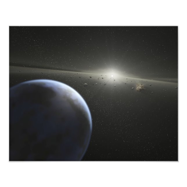 Impression Photo Une énorme ceinture d'astéroïdes en orbite autour  (Devant)