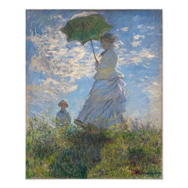 Impression Photo Une femme avec un parasol | Paysage français (Devant)