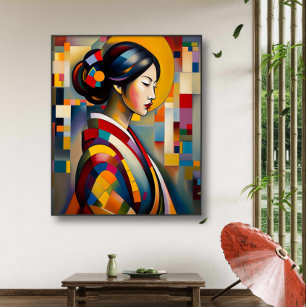 Impression Photo Une figure d'une femme japonaise   Art Abstrait