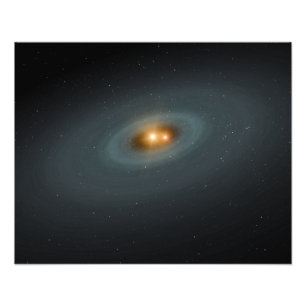 Impression Photo Une paire d'étoiles serrée et un disque environn
