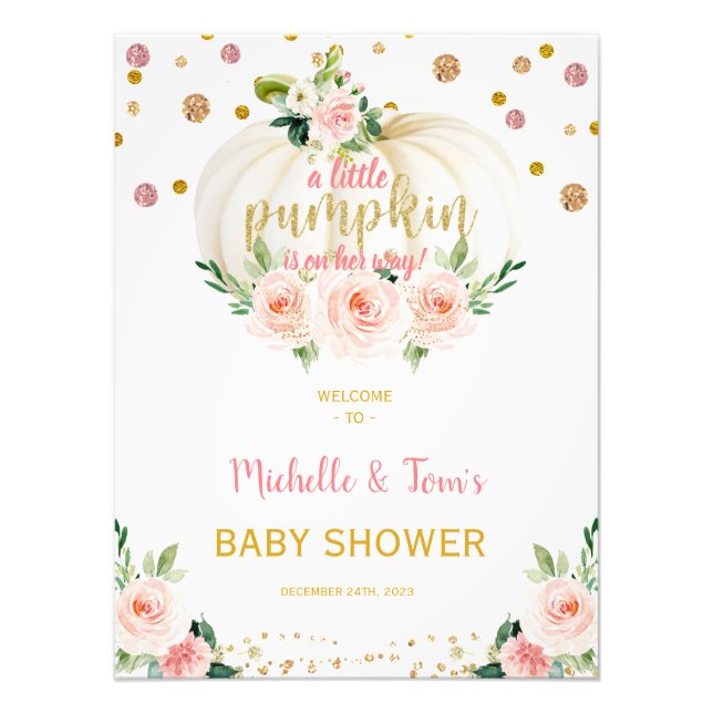 Impression Photo Une petite Affiche de bienvenue Baby shower Citrou (Devant)