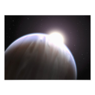 Impression Photo Une planète extrasolar avec son étoile de parent