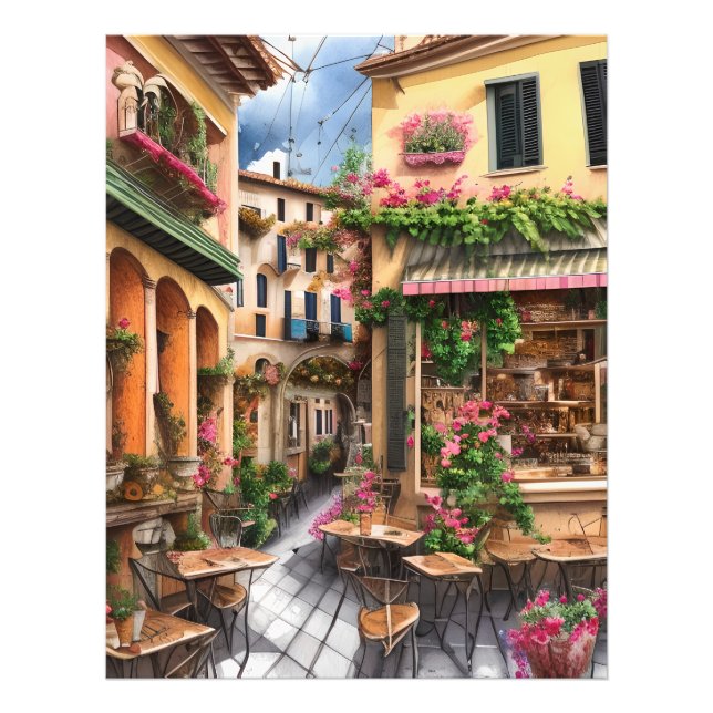 Impression Photo Une scène de rue italienne Ephemera Design Series  (Devant)