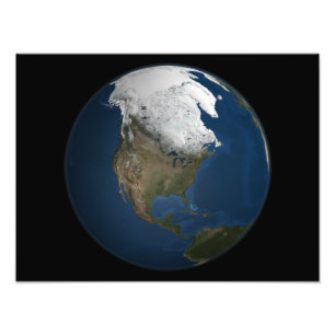 Impression Photo Une vue globale au-dessus de l'Amérique du Nord