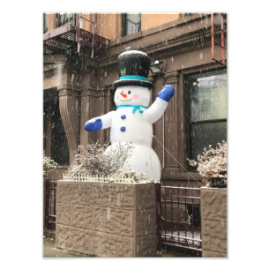 Impression Photo Upper West Snowman New York City NYC Snow