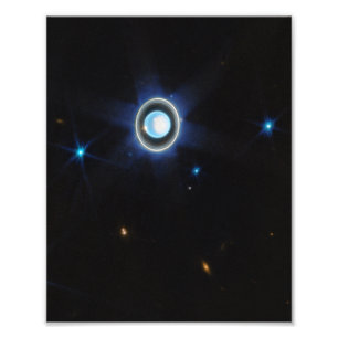 Impression Photo Uranus planétaire avec anneaux et lunes Image JWST