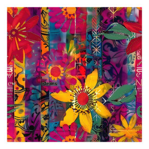 Impression Photo Urban Bloom Affiche Explosion de Fleurs Graffiti
