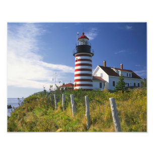 Impression Photo USA, Maine, Lubec. Phare de West Quoddy Head
