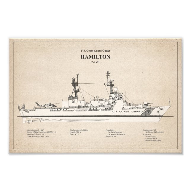 Impression Photo USCG Cutter Hamilton whec-715 - SBD (Devant)