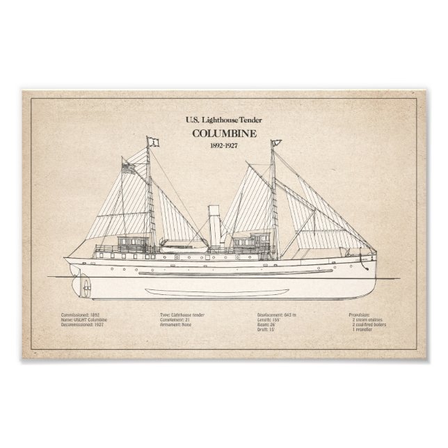 Impression Photo USCG Lighthouse Tender Columbine - SBD (Devant)