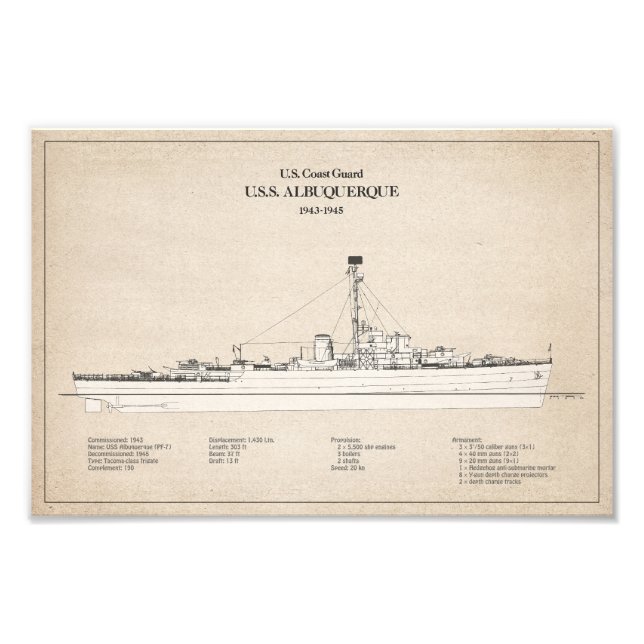 Impression Photo USCG USS Albuquerque PF-7 - SBD (Devant)