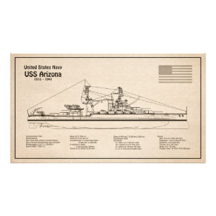 Impression Photo USS Arizona - Plan directeur des navires SD