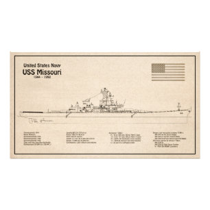 Impression Photo USS Missouri - Plan directeur des navires SD