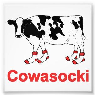 Impression Photo Vache au lait en chaussettes - Vache Cowasocki A S