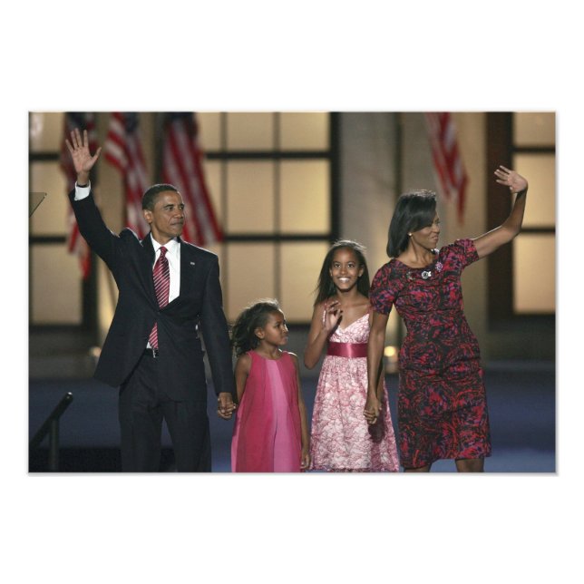 Impression Photo Vague de la famille Barak Obama à la dernière nuit (Devant)