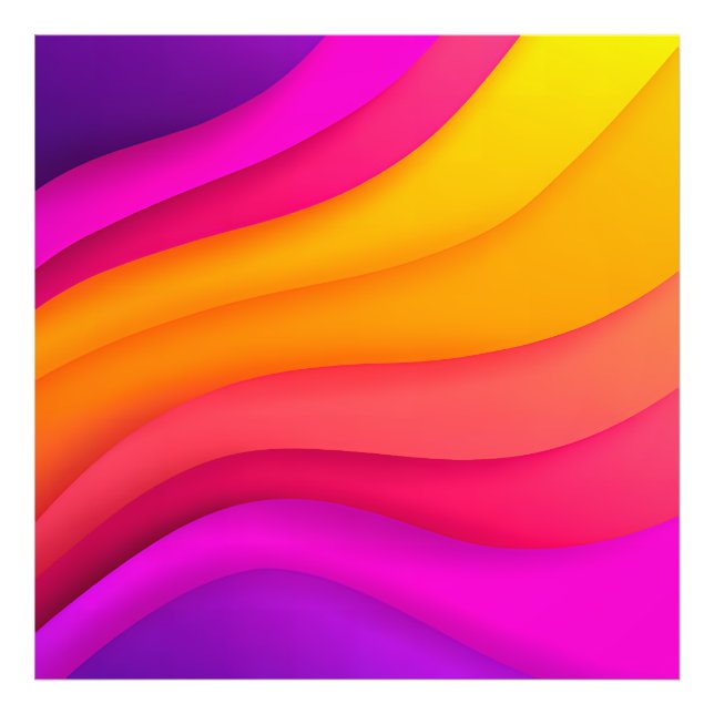 Impression Photo Vagues arc-en-ciel magenta (Devant)