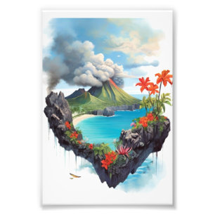 Impression Photo Vagues volcaniques : toile florale vibrante sembla