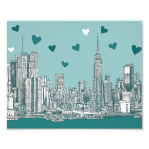 Impression Photo Valentine vert-bleu de NYC
