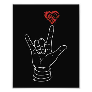 Impression Photo Valentines Jour I Love You Main Sign ASL Heart