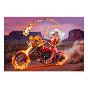 Impression Photo Vampire Biker Babe – Rebelle gothique de minuit