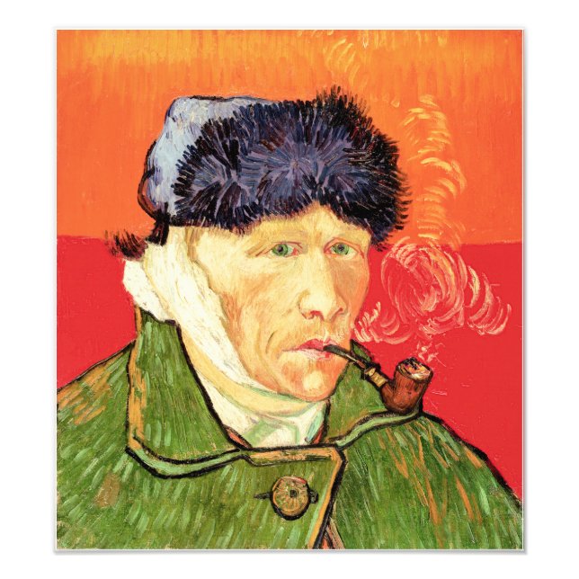 Impression Photo Van Gogh - Autoportrait avec oreille et tuyau en b (Devant)