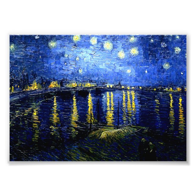 Impression Photo Van Gogh - Nuit étoilée sur le Rhône, (Devant)