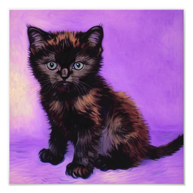 Impression Photo Van Gogh Style Chat pourpre (Devant)