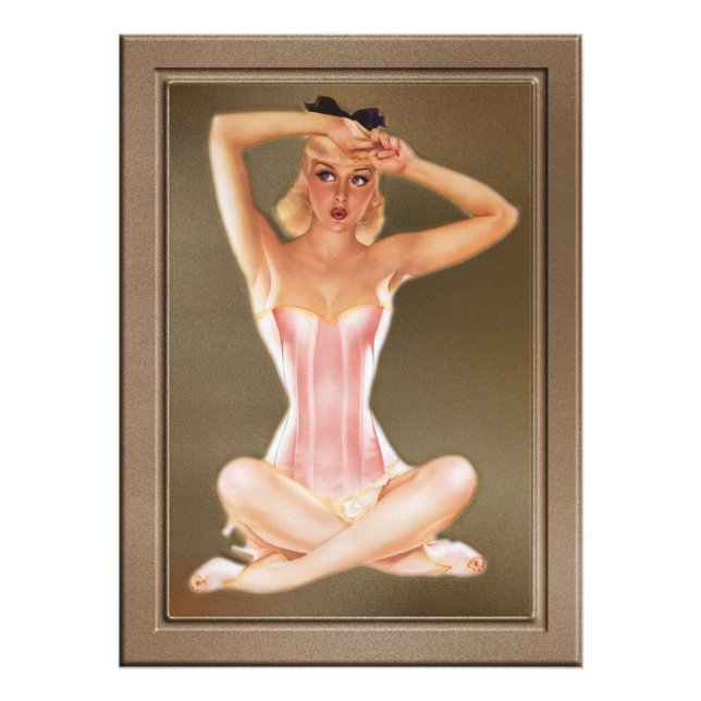Impression Photo Varga Girl In A Pink Corset par Alberto Vargas (Devant)