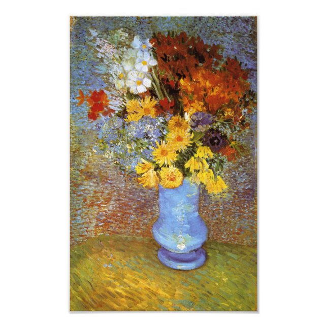 Impression Photo Vase avec marguerites et anémones - Van Gogh (Devant)