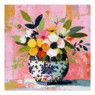 Impression Photo Vase de fleurs coloré et vibrant