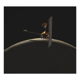 Impression Photo Véhicule spatial Mars Odyssey au-dessus du lever d