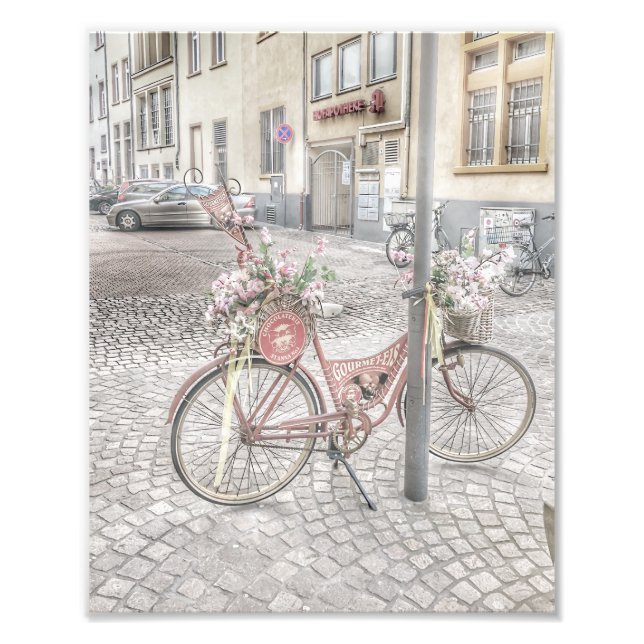 Impression Photo Vélo avec fleurs (Devant)