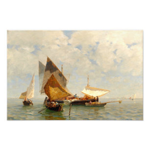 Impression Photo Venise, barque de pêcheur dans la lagune 