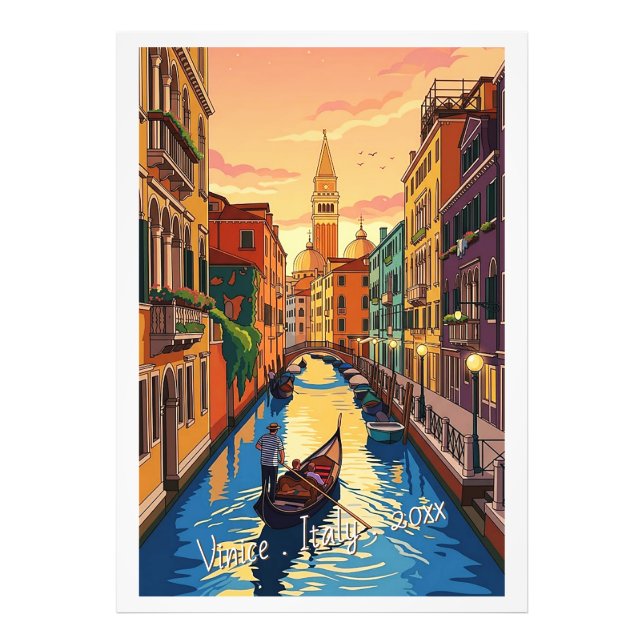 Impression Photo Venise Italie Voyage Rétro (Devant)