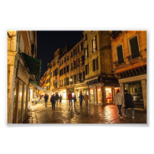 Impression Photo Venise romantique rue la nuit