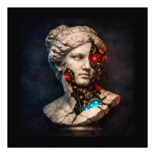 Impression Photo Vénus mécanique : Art de statue cyberpunk
