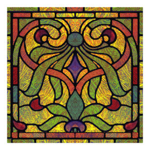 Impression Photo Verre de couleur victorienne en vert et or