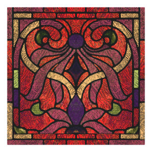 Impression Photo Verre victorien en marron et rouge