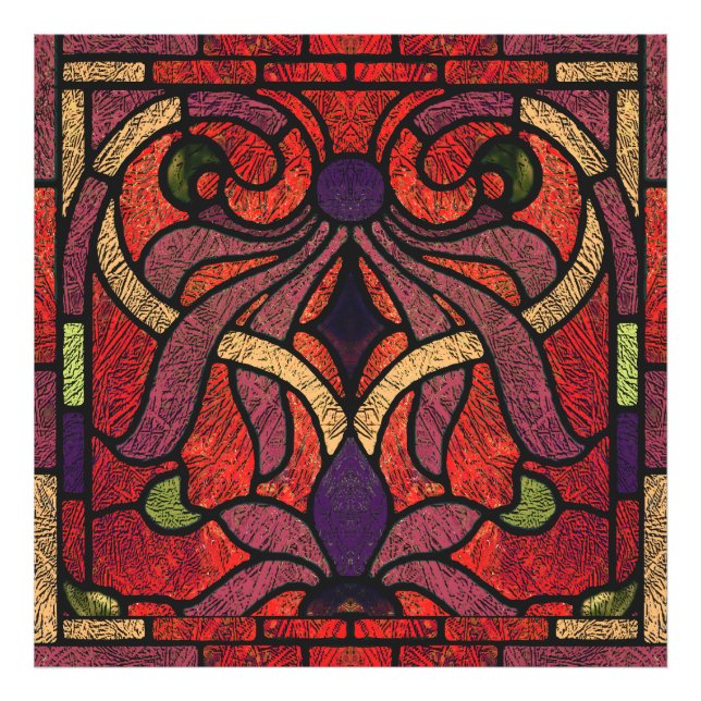 Impression Photo Verre victorien en marron et rouge (Devant)