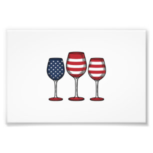 Impression Photo Verres à vin patriotiques dessin de t-shirt vector