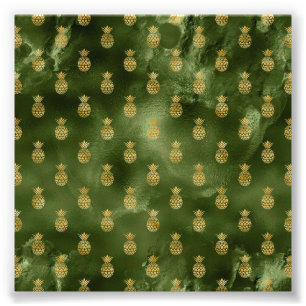 Impression Photo Vert Jungle Jaune Ananas Fruit Tropical