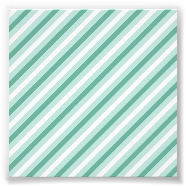 Impression Photo Vert Menthe Blanc Fleur De Lis Pastel Délicat (Devant)