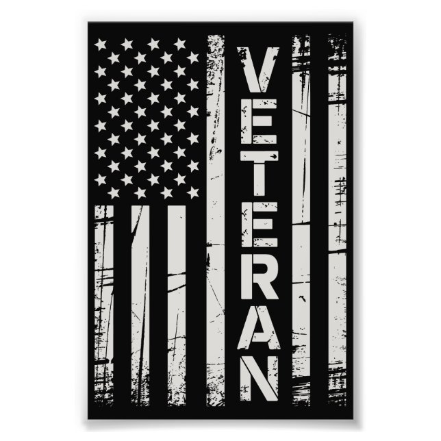Impression Photo Veteran Patriotic U.S Army American Flag America (Devant)
