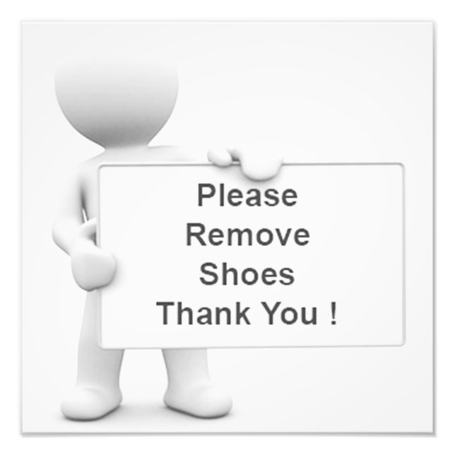 Impression Photo Veuillez Enlever Vos Chaussures (Devant)
