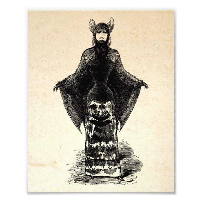 Impression Photo Victorian Girl in Bat Costume I (Devant)