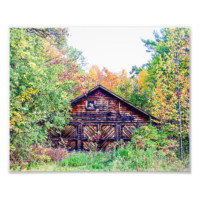 Impression Photo Vieille grange à l'automne (Devant)
