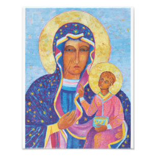 Impression Photo Vierge Marie et Enfant Jésus Vierge noire Marie