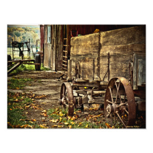 Impression Photo Vieux chariot amish