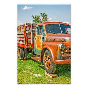 Impression Photo Vieux Dually - Camion - Rouillé - Vintage - Coloré