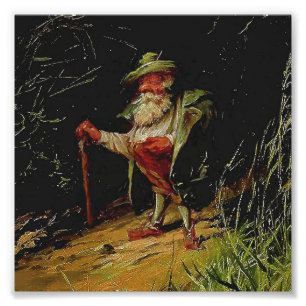 Impression Photo « Vieux gnome avec une canne » par Heinrich Shlitt